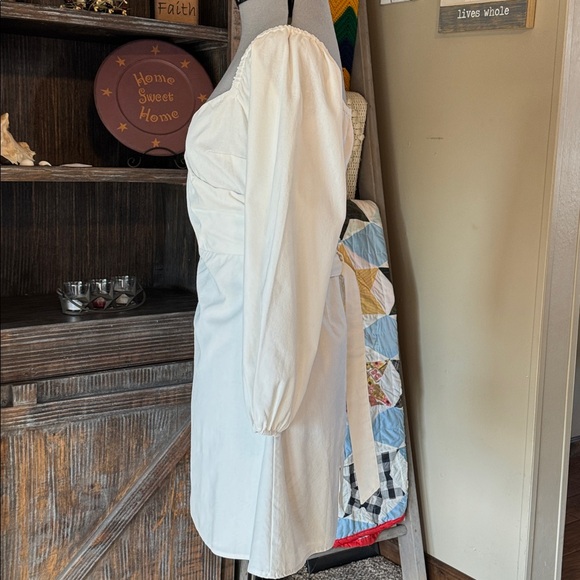 Lulu's Elegant Pure Serenity White Off-the-Shoulder Puff Sleeveless Mini Dress - Picture 5 of 14